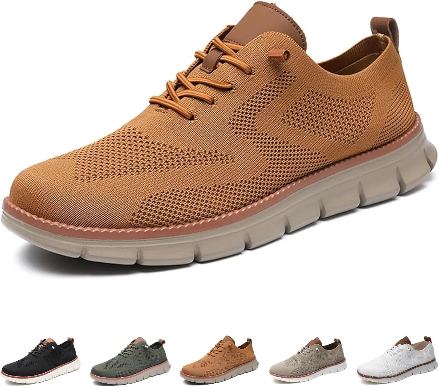 Comfortable Shoes for Men, Mesh Lace-Up Lightweight Dress Sneakers Business Casual Shoes