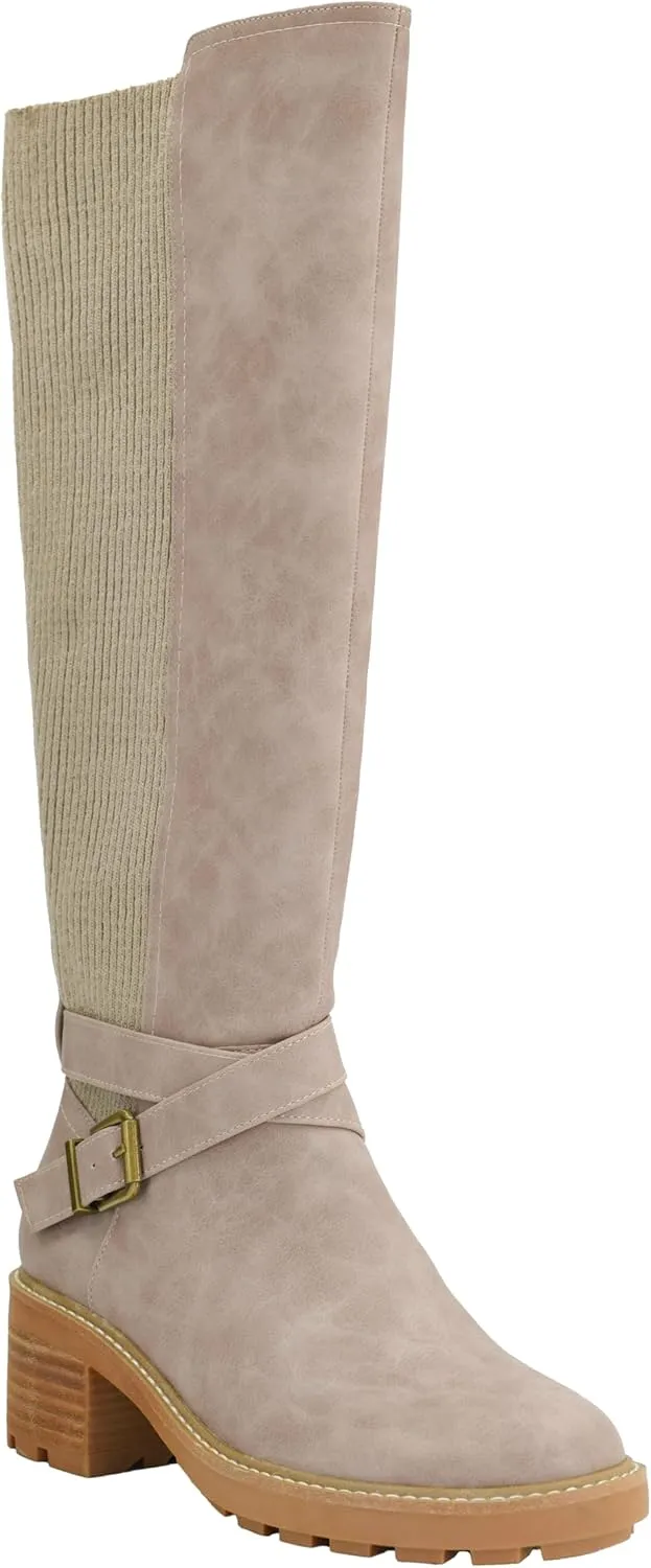 Corkys Footwear High There Wide-Calf Friendly 2.75-Inch Heeled Boots Memory Foam Insoles, Quarter Zip Closure, Stylish Winter Essential