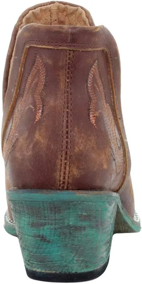 Corral Boots Women's Q0099 Leather Embroidery Snip Toe Western Casual Cowgirl Shoes