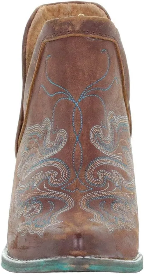 Corral Boots Women's Q0099 Leather Embroidery Snip Toe Western Casual Cowgirl Shoes