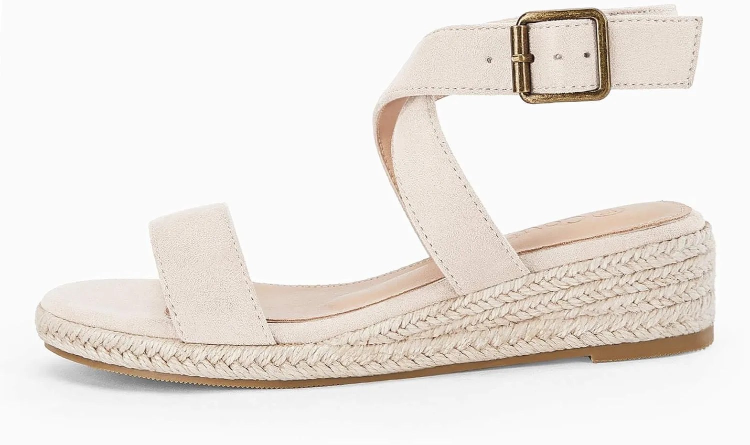 Coutgo Girls Wedge Sandals Cross Strap Espadrille Platform Open Toe Summer Shoes Toddler Little Big Kid