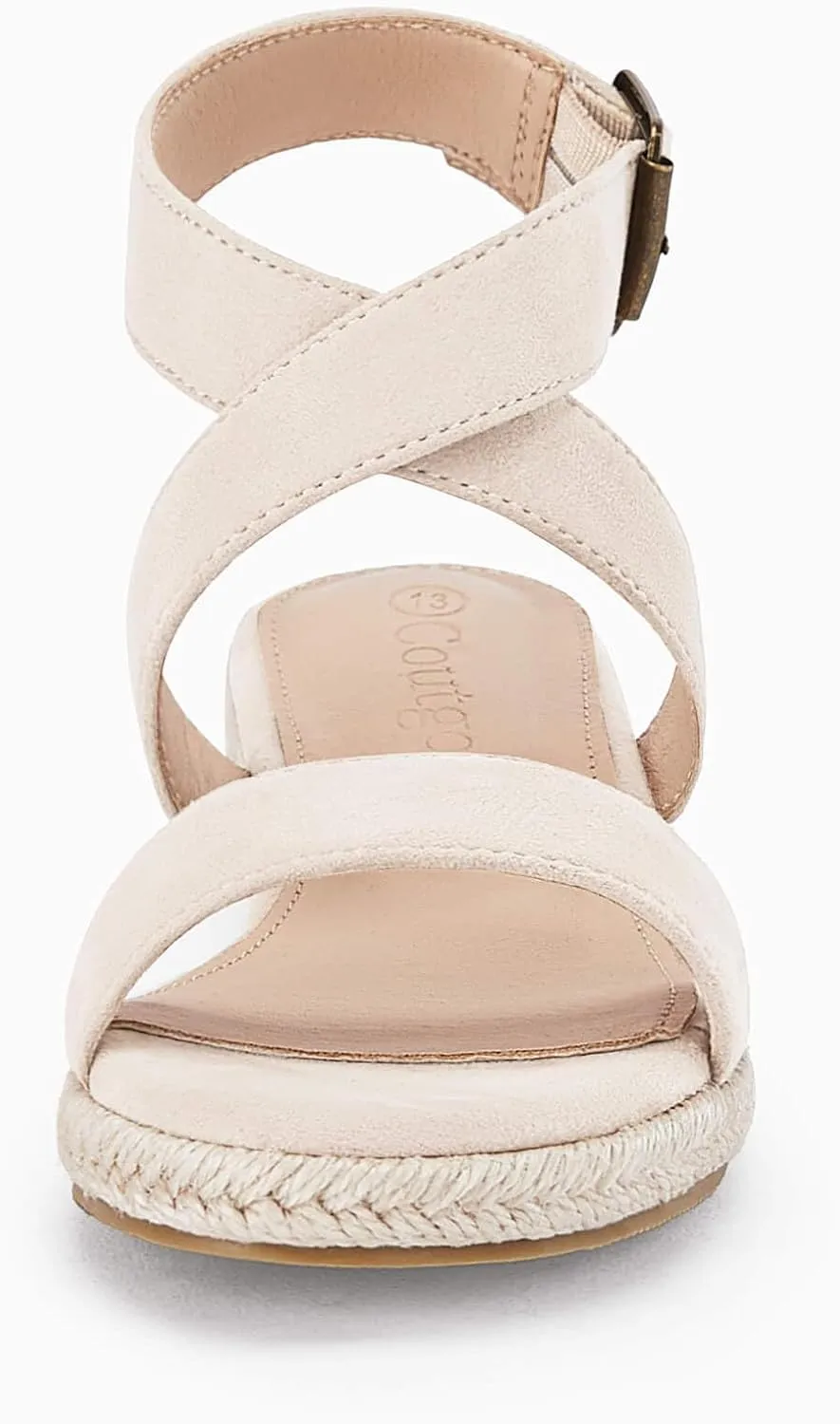 Coutgo Girls Wedge Sandals Cross Strap Espadrille Platform Open Toe Summer Shoes Toddler Little Big Kid