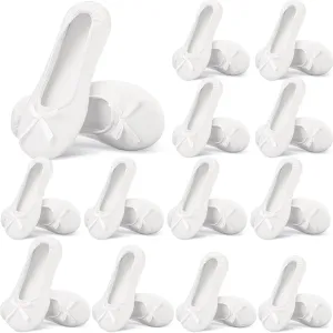 Cuffbow 12 Pairs Wedding Foldable Flats Dancing Shoes Rollable Ballet Flats Bulk Women's Satin Ballerina House Slippers Bridal Party Favors Bedroom Slippers for Indoor Outdoor Wedding
