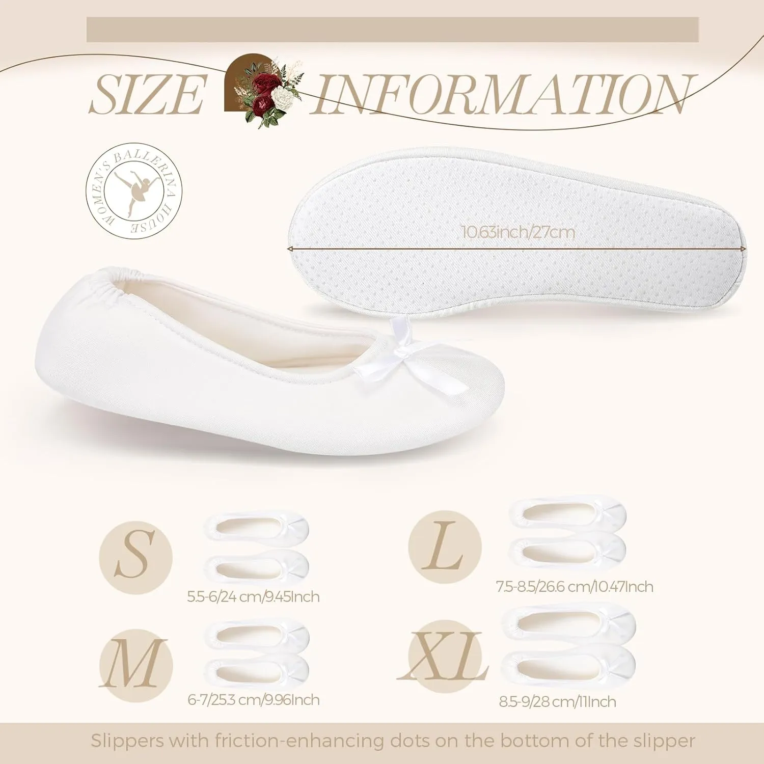 Cuffbow 12 Pairs Wedding Foldable Flats Dancing Shoes Rollable Ballet Flats Bulk Women's Satin Ballerina House Slippers Bridal Party Favors Bedroom Slippers for Indoor Outdoor Wedding