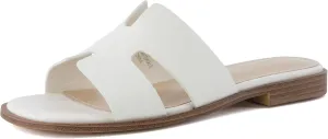CUSHIONAIRE Voyage Cutout Strap Slides for Women, Slip On Summer Flats, Trendy Footwear, Comfortable Vacation Style Sandals for Women 2025