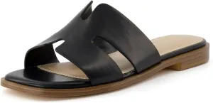 CUSHIONAIRE Voyage Cutout Strap Slides for Women, Slip On Summer Flats, Trendy Footwear, Comfortable Vacation Style Sandals for Women 2025