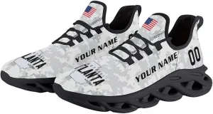 Custom Football Camo Salute Sneakers Personalized Breathable Fan Gift Workout Athletic Gym Slip-on Casual Shoes for Men Women