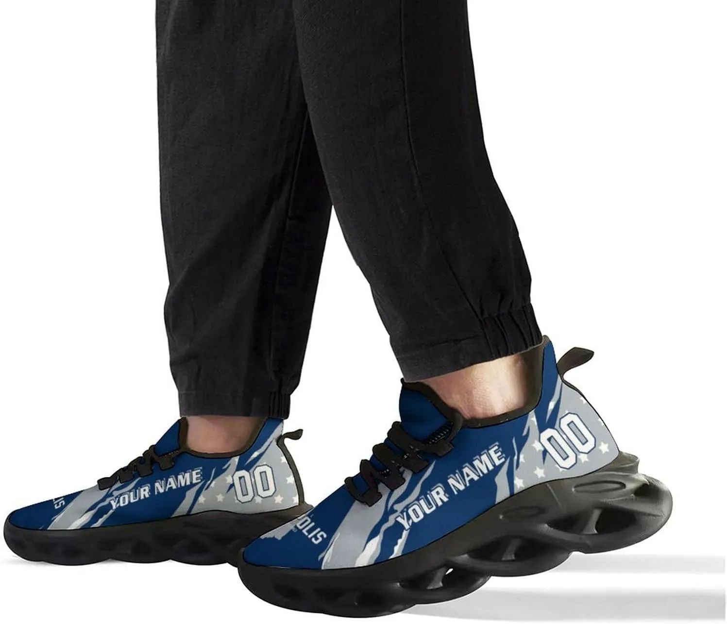 Custom Football Sneakers Personalized Breathable Fan Gift Add Name & Number Workout Athletic Gym Slip-on Shoes for Men Women