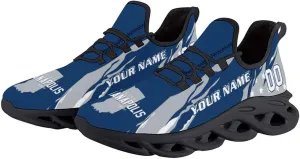 Custom Football Sneakers Personalized Breathable Fan Gift Add Name & Number Workout Athletic Gym Slip-on Shoes for Men Women