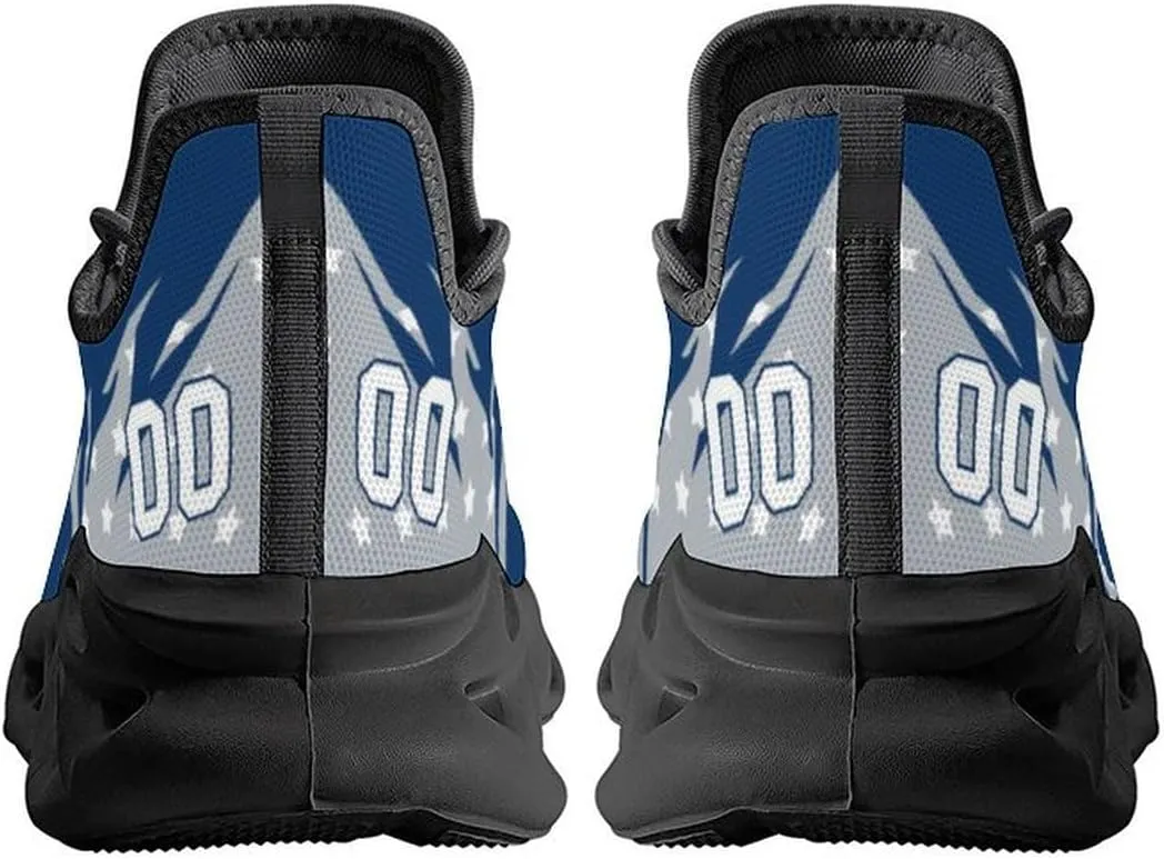 Custom Football Sneakers Personalized Breathable Fan Gift Add Name & Number Workout Athletic Gym Slip-on Shoes for Men Women
