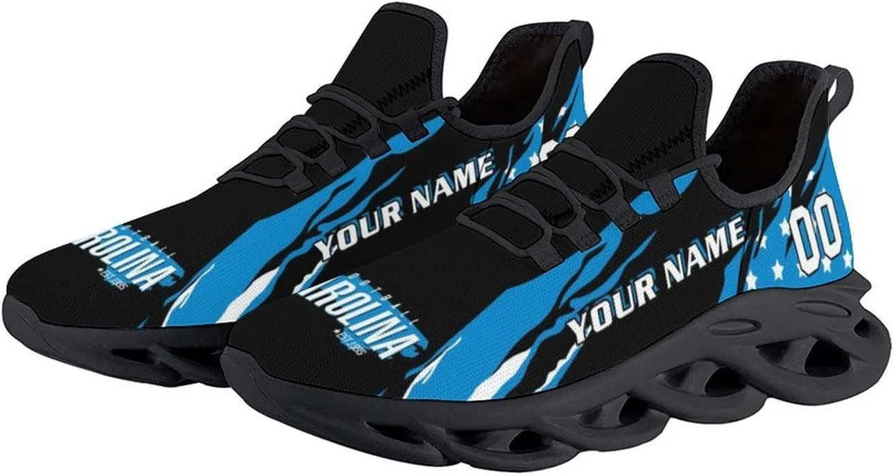 Custom Football Sneakers Personalized Breathable Fan Gift Add Name & Number Workout Athletic Gym Slip-on Shoes for Men Women