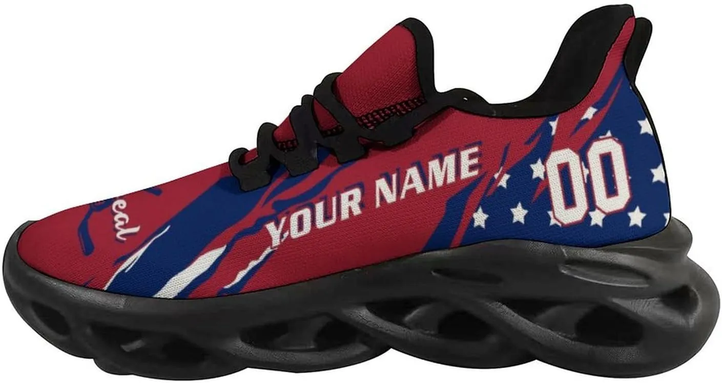 Custom Hockey Sneakers Personalized Breathable Fans Gifts Add Name & Number Workout Athletic Gym Slip-on Shoes for Men Women