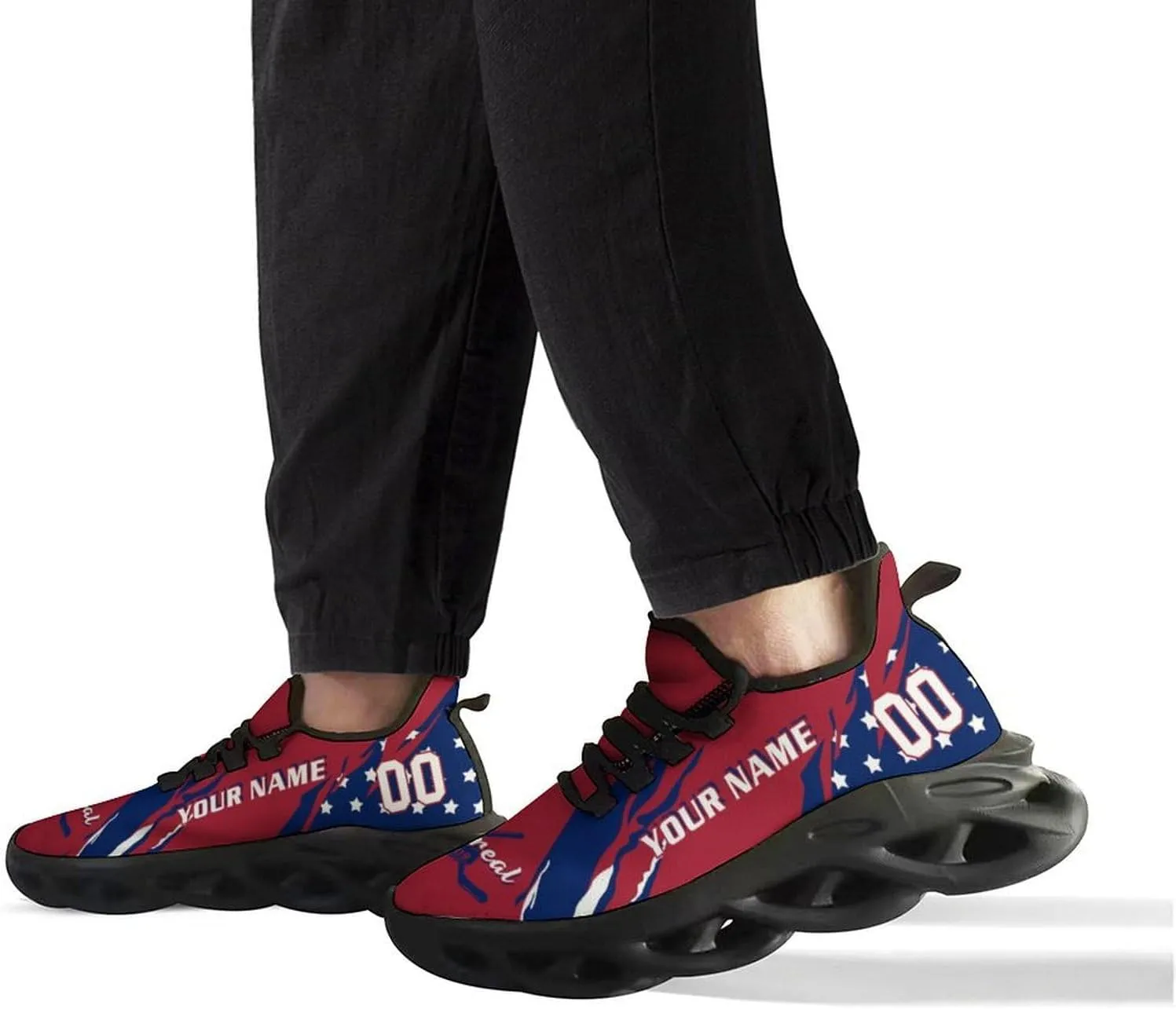 Custom Hockey Sneakers Personalized Breathable Fans Gifts Add Name & Number Workout Athletic Gym Slip-on Shoes for Men Women
