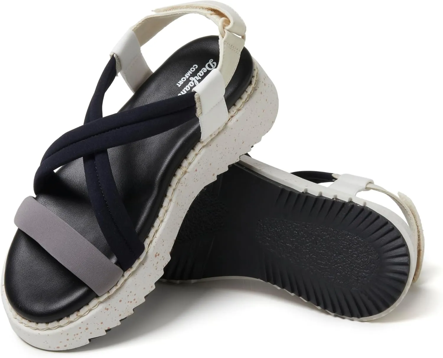 Dearfoams Women's Daylen Comfortable Adjustable Strap Platform Sandal