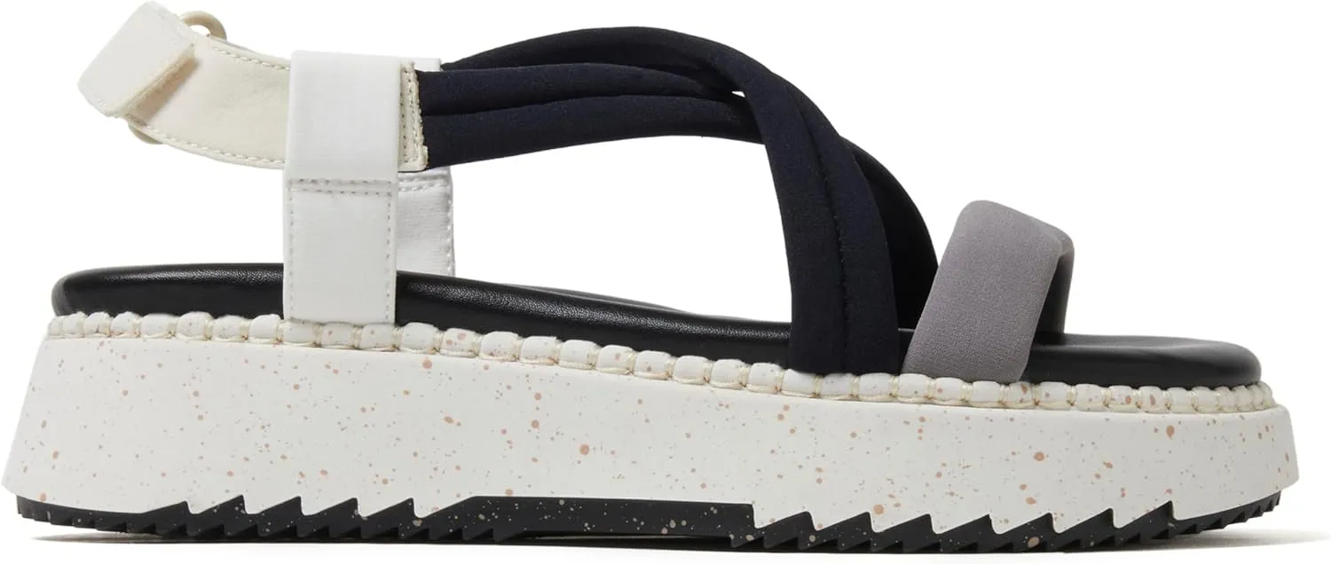Dearfoams Women's Daylen Comfortable Adjustable Strap Platform Sandal