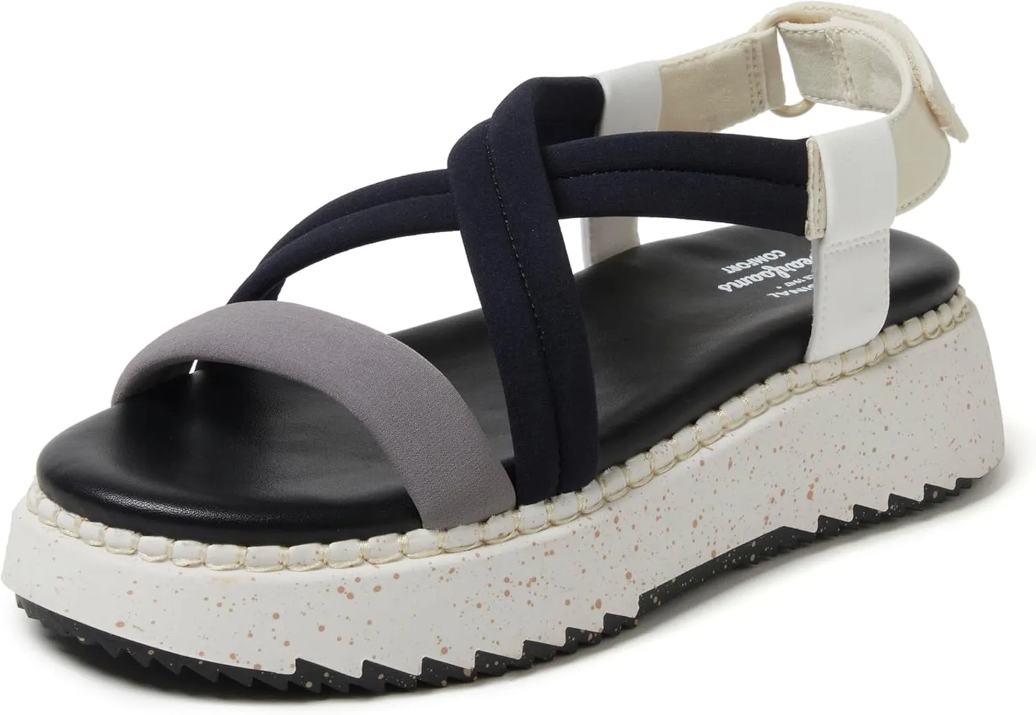 Dearfoams Women's Daylen Comfortable Adjustable Strap Platform Sandal