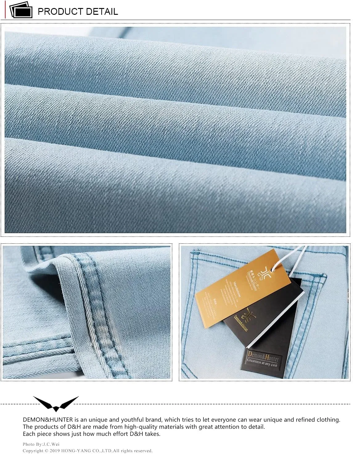 Demon&Hunter 808 Series Men's Skinny Slim Jeans