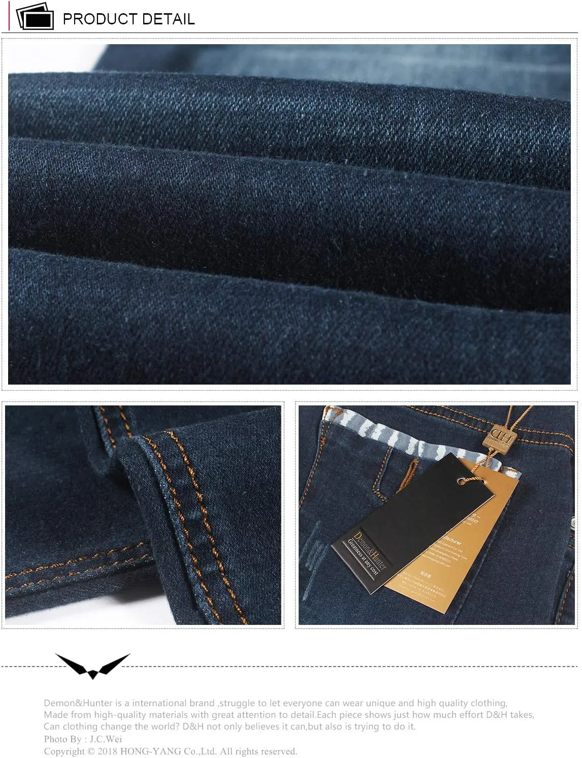 Demon&Hunter 808 Series Men's Skinny Slim Jeans