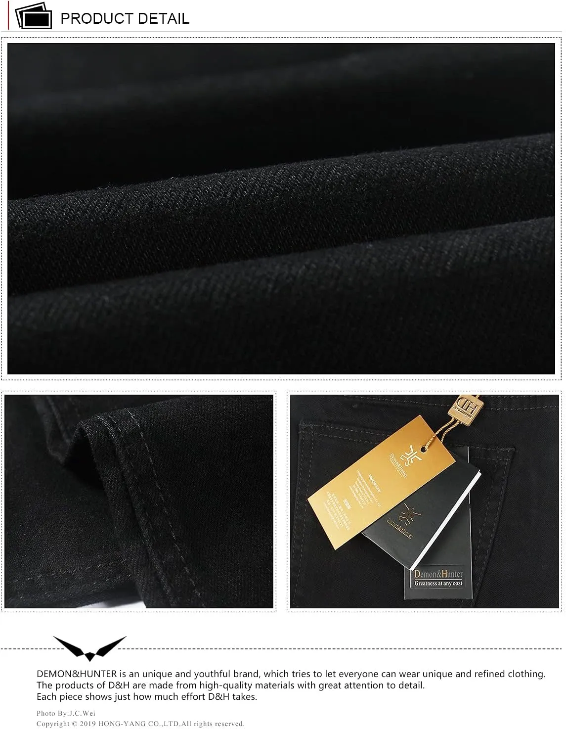 Demon&Hunter 808 Series Men's Skinny Slim Jeans