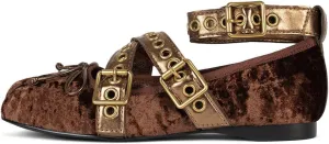 Divanne Ballet Flats for Women, Cross-Strap Ballerina Shoes Bowtie Mary Jane Flats Dress Ballet Shoes with Ankle Strap