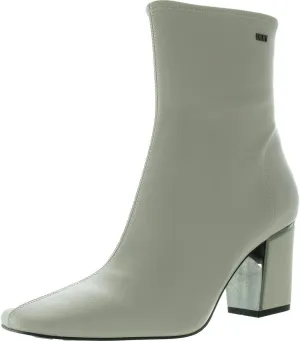 DKNY Womens Cavale Faux Leather Ankle Ankle Boots Beige 9.5 Medium (B,M)
