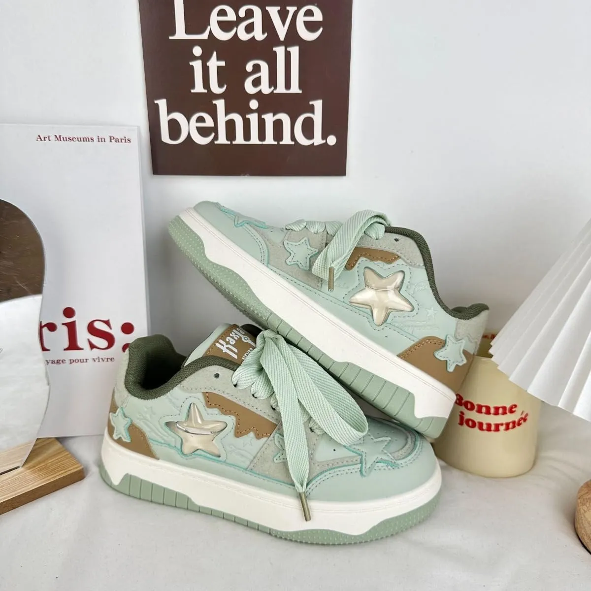 Dopamine Chunky Star Shoes Women Y2K Colorful Platform Tennis Sneakers Spring Fashion Casual Streetwear for Girls Students