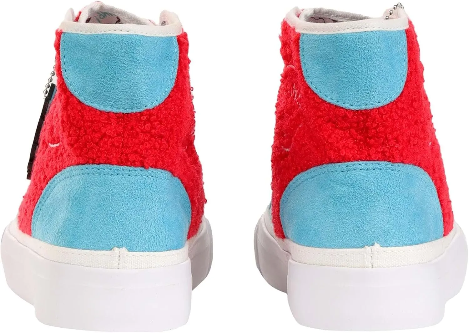 Dr. Seuss Thing 1/2 High Top Sneakers for Adults with Embroidered Logos and Removable Charms