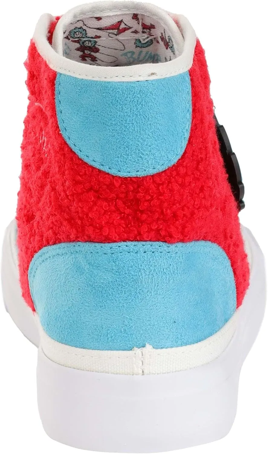 Dr. Seuss Thing 1/2 High Top Sneakers for Adults with Embroidered Logos and Removable Charms