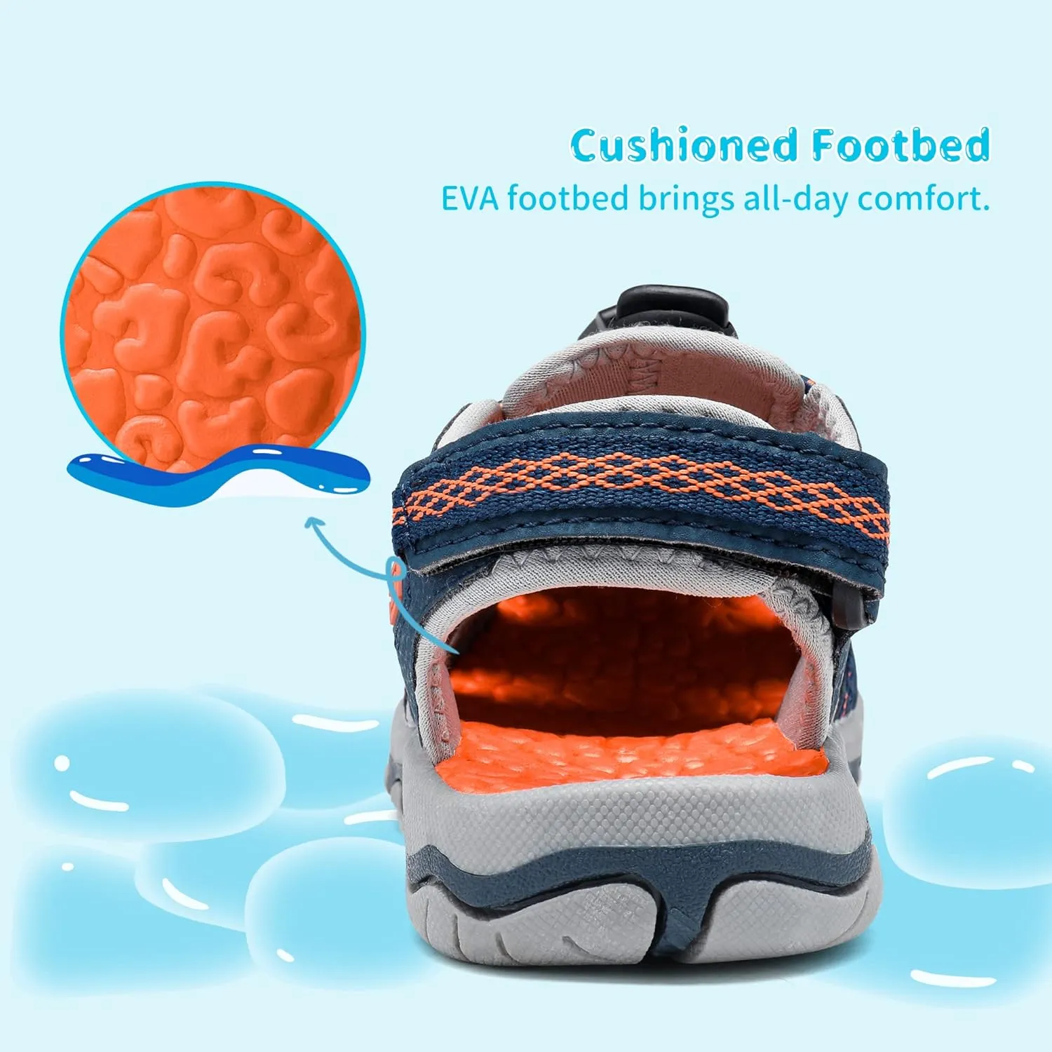 DREAM PAIRS Boys Girls Summer Outdoor Athletic Sport Sandals Walking Hiking Hook and Loop Adjustable Multicolor for Toddler/Little/Big Kids