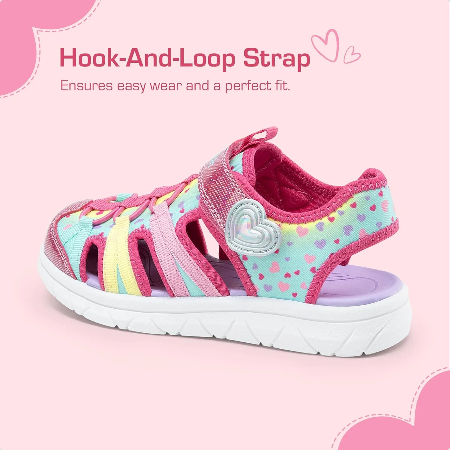 DREAM PAIRS Toddler Boys Girls Sport Sandals Cute Breathable Lightweight Outdoor Play Casual Closed Toe Hook and Loop for Toddlers & Little Kids