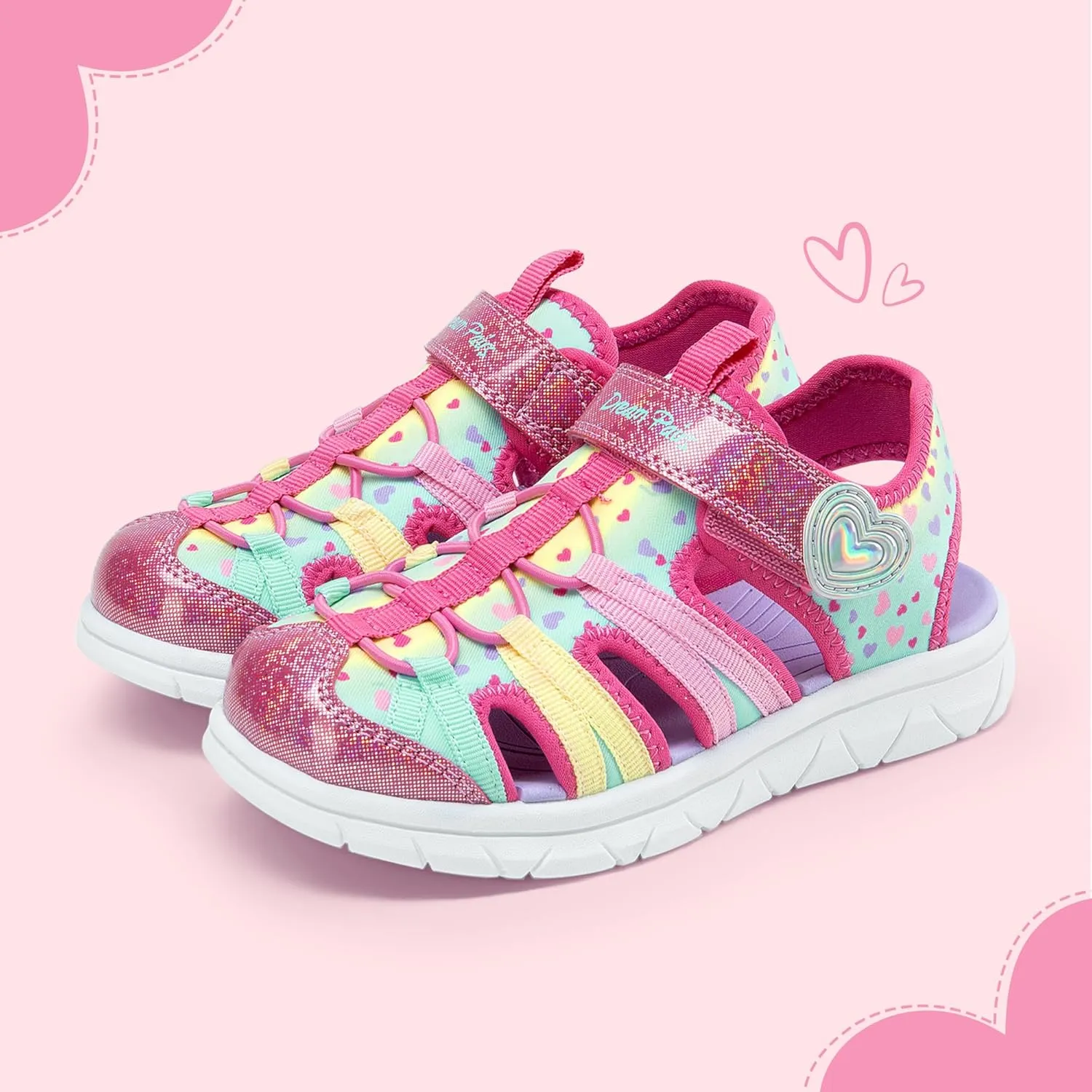 DREAM PAIRS Toddler Boys Girls Sport Sandals Cute Breathable Lightweight Outdoor Play Casual Closed Toe Hook and Loop for Toddlers & Little Kids