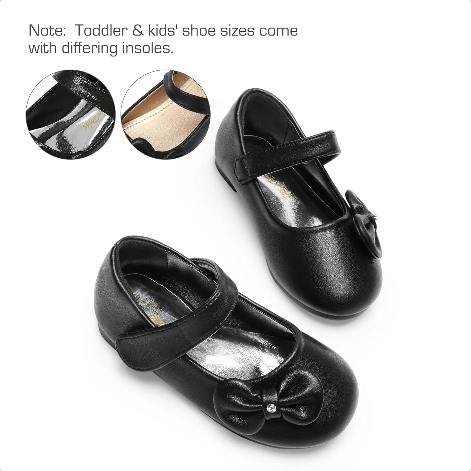 DREAM PAIRS Toddler Dress Shoes Mary Jane Flats for Girls Side Bow Ballerina Shoes
