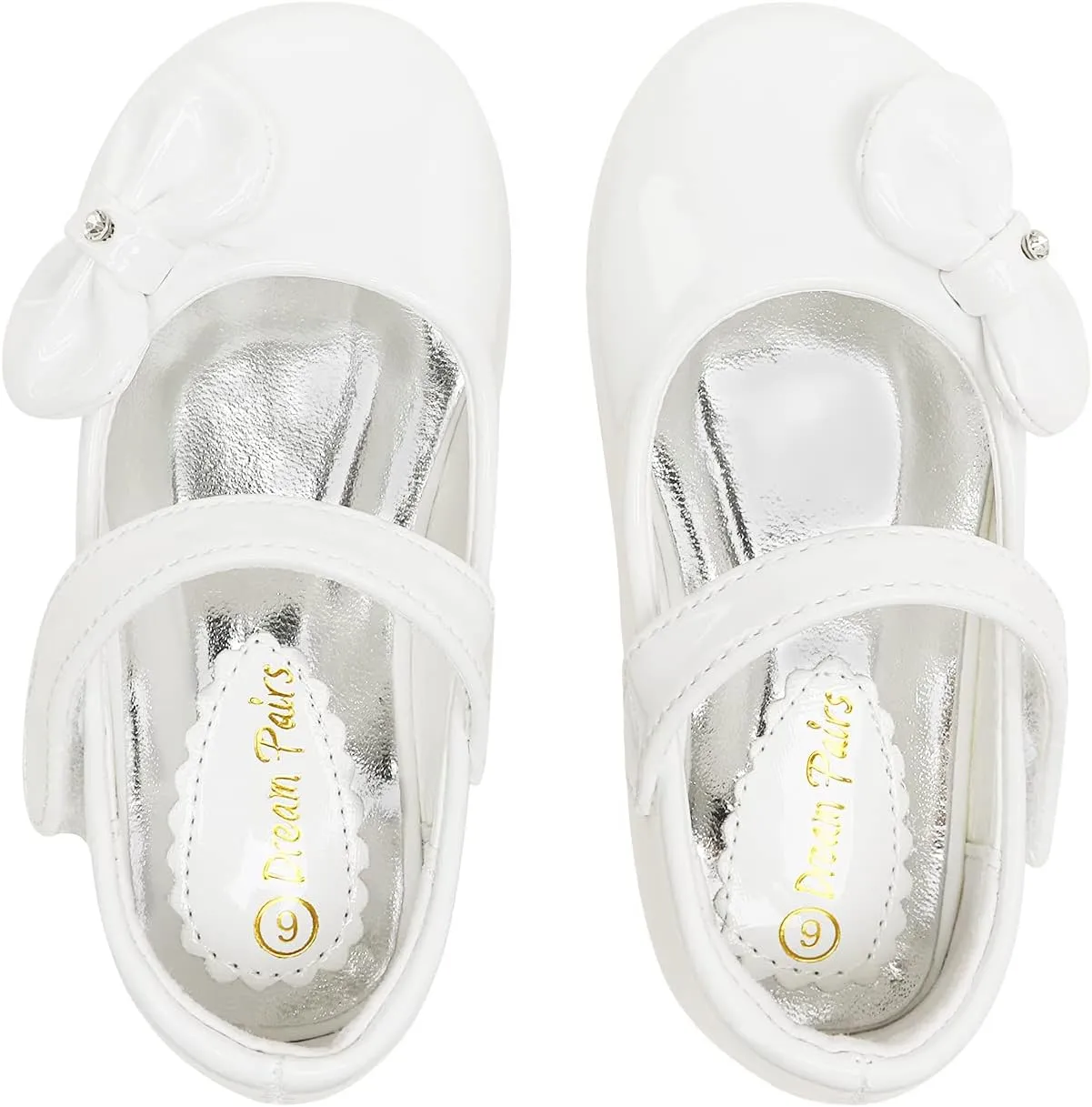 DREAM PAIRS Toddler Dress Shoes Mary Jane Flats for Girls Side Bow Ballerina Shoes