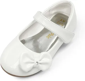 DREAM PAIRS Toddler Dress Shoes Mary Jane Flats for Girls Side Bow Ballerina Shoes