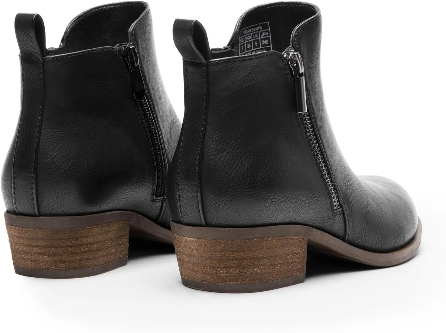 DREAM PAIRS Women's Ankle Boots Classic Low Chunky Heel Side Zipper Booties Shoes