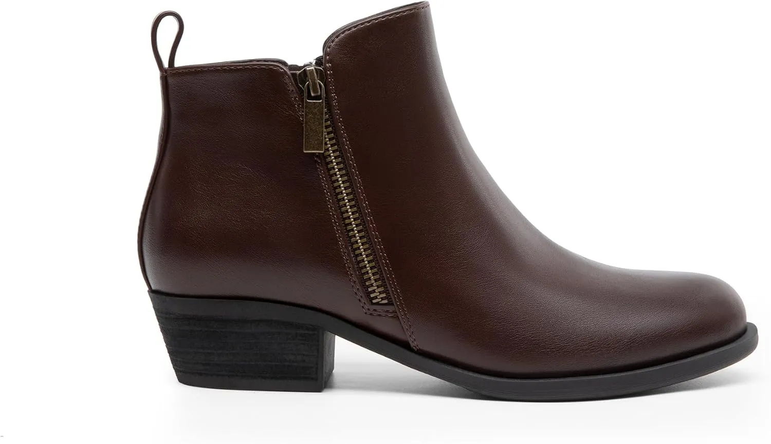 DREAM PAIRS Women's Ankle Boots Classic Low Chunky Heel Side Zipper Booties Shoes
