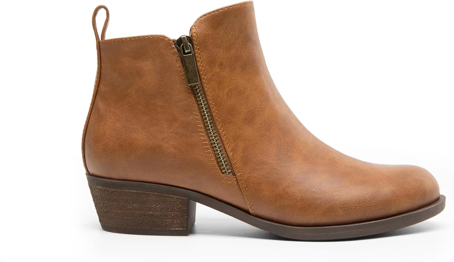 DREAM PAIRS Women's Ankle Boots Classic Low Chunky Heel Side Zipper Booties Shoes