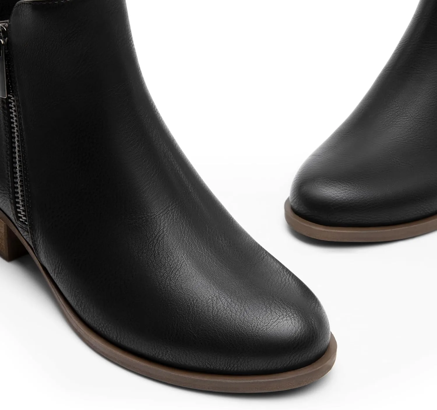 DREAM PAIRS Women's Ankle Boots Classic Low Chunky Heel Side Zipper Booties Shoes