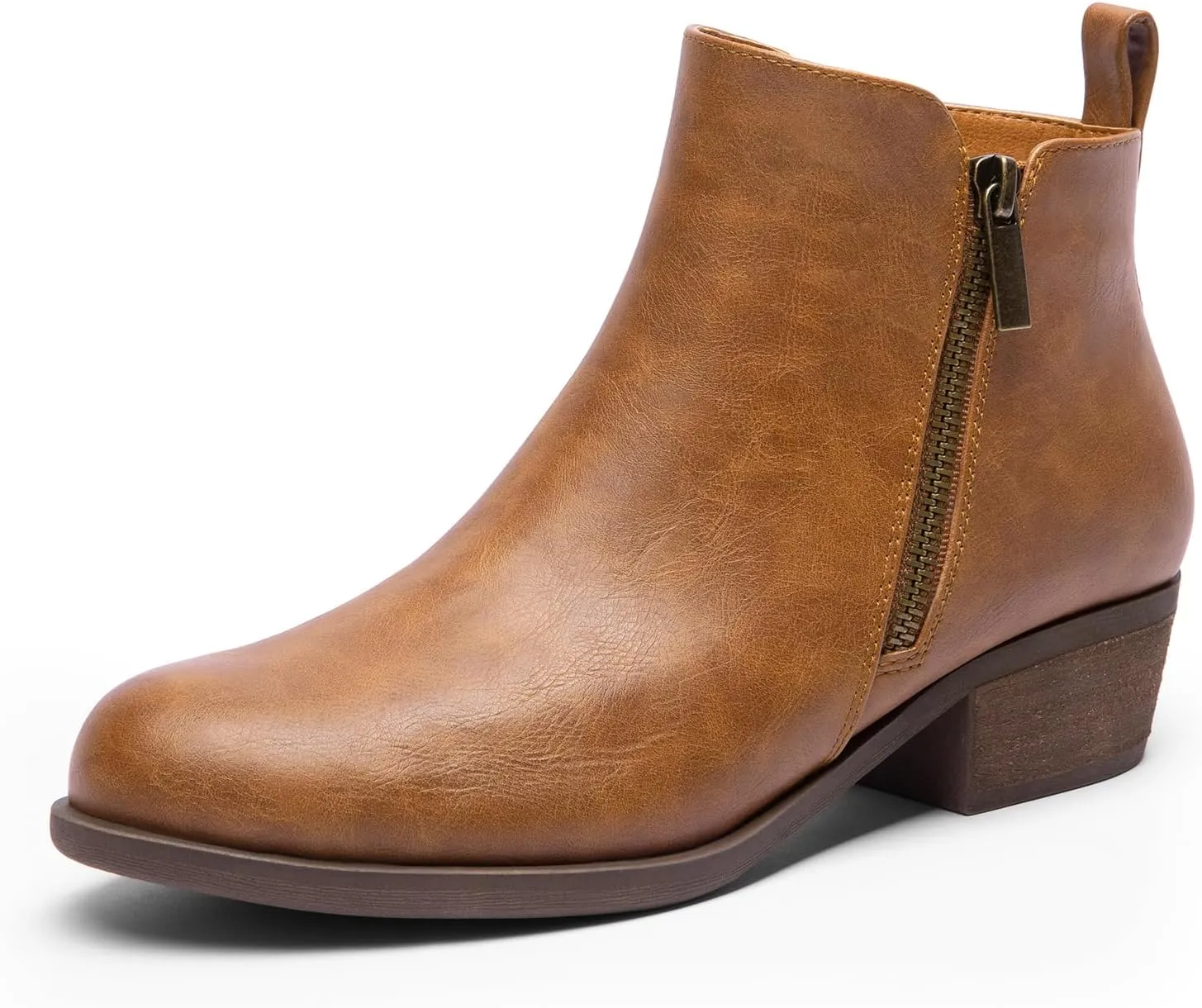 DREAM PAIRS Women's Ankle Boots Classic Low Chunky Heel Side Zipper Booties Shoes