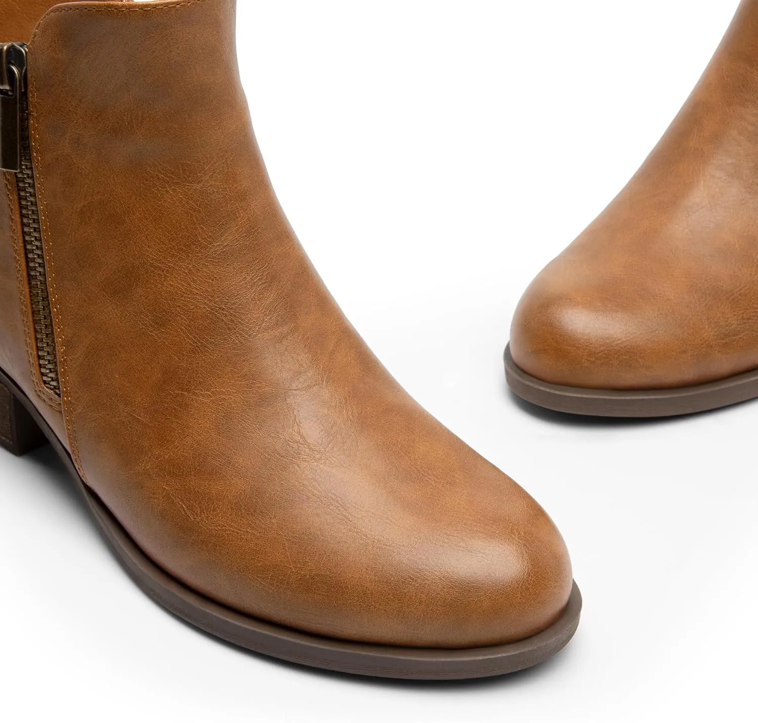 DREAM PAIRS Women's Ankle Boots Classic Low Chunky Heel Side Zipper Booties Shoes