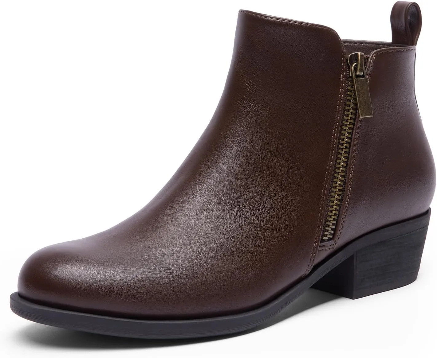 DREAM PAIRS Women's Ankle Boots Classic Low Chunky Heel Side Zipper Booties Shoes