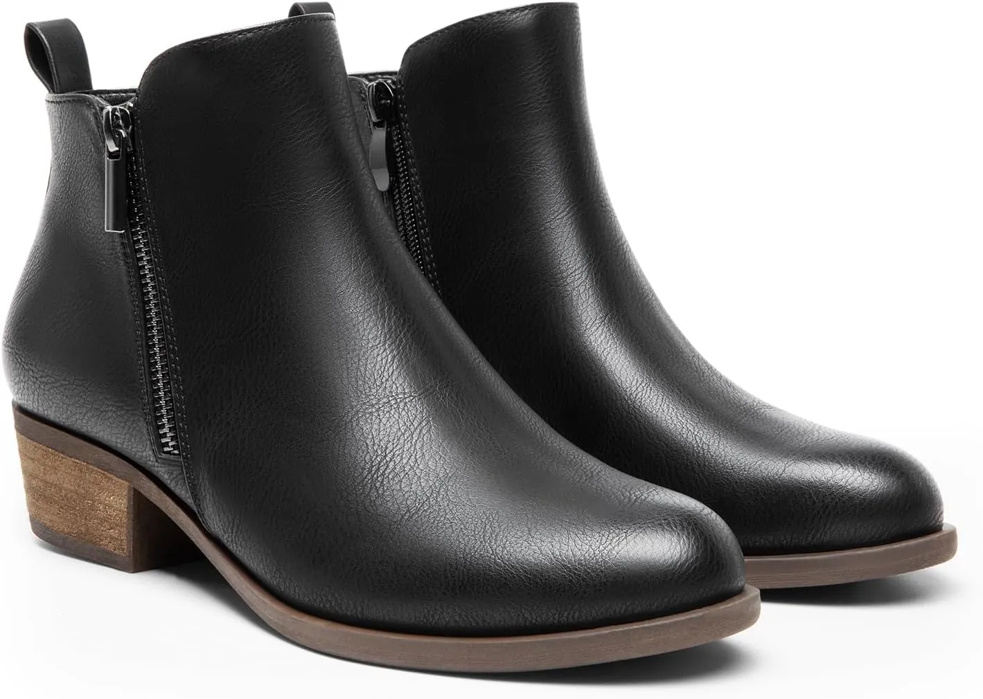 DREAM PAIRS Women's Ankle Boots Classic Low Chunky Heel Side Zipper Booties Shoes