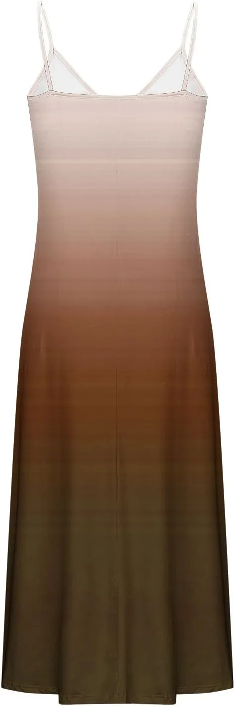 Dresses for Women V-Neck Sleeveless Loose Dress Cold Shoulder Daily Party Vacation Summer Travel Sundress