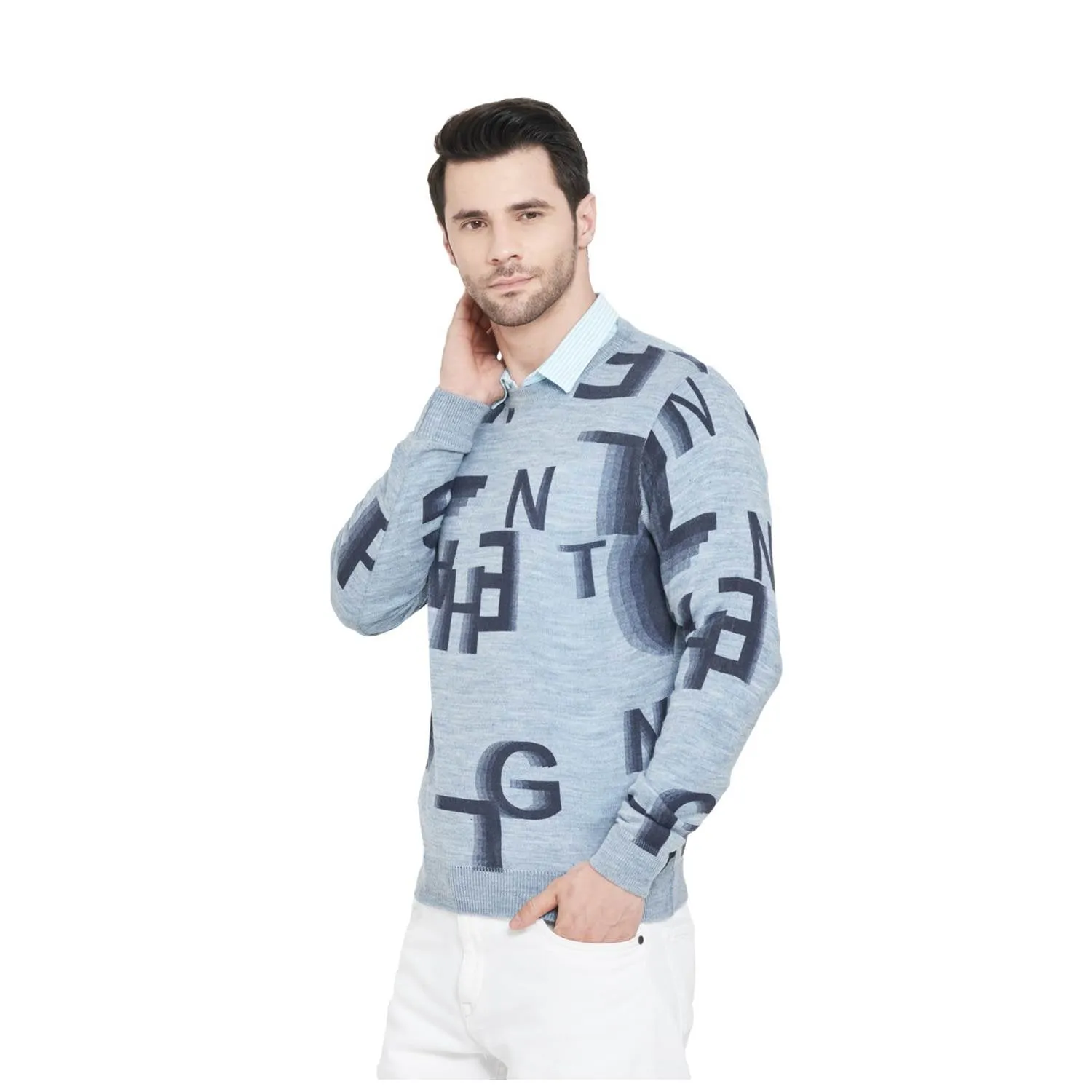 Duke Stardust Men Full Sleeve V-Neck Sweater (SDS8057)