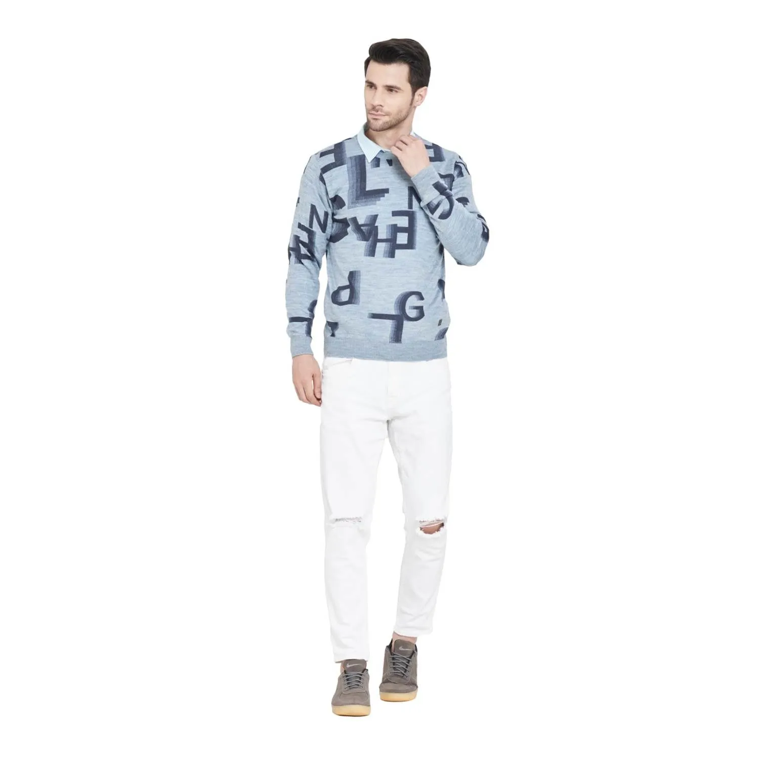 Duke Stardust Men Full Sleeve V-Neck Sweater (SDS8057)