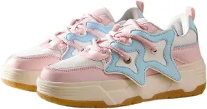 Durable Y2K Streetwear Platform Sneakers with Bicolor Laces for Casual Outdoor Skateboarding Stylish Everyday Wear Cool for Trendy Girls
