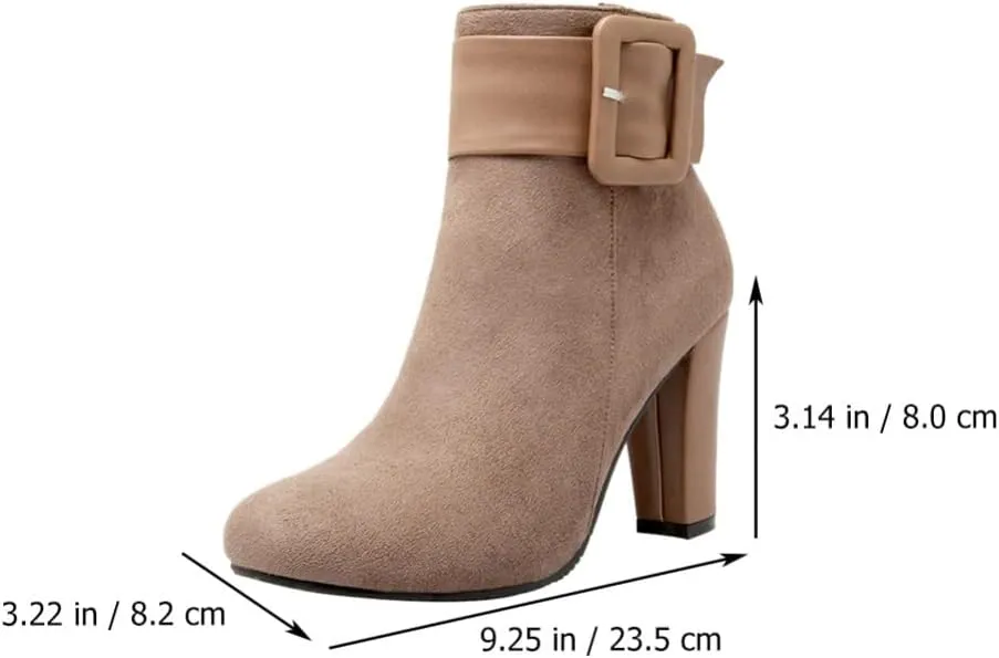 ERINGOGO Women's Winter Short Boots Pointed Toe High Heel Shoes Fashion Short Boots for Women Comfortable and Stylish