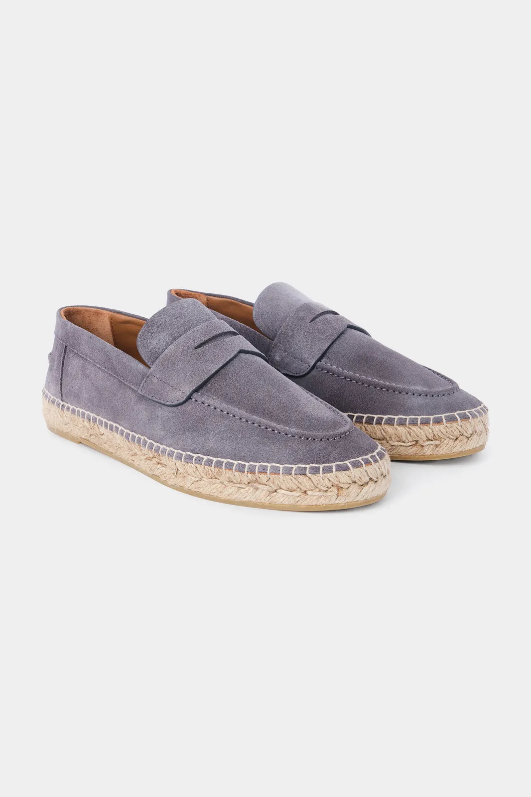 Espadrille en peau - Grise