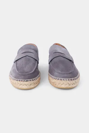 Espadrille en peau - Grise