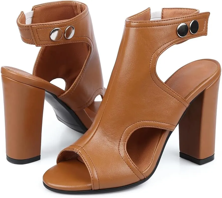 Fashion Peep Toe Booties Womens Cutout Stiletto High Heels